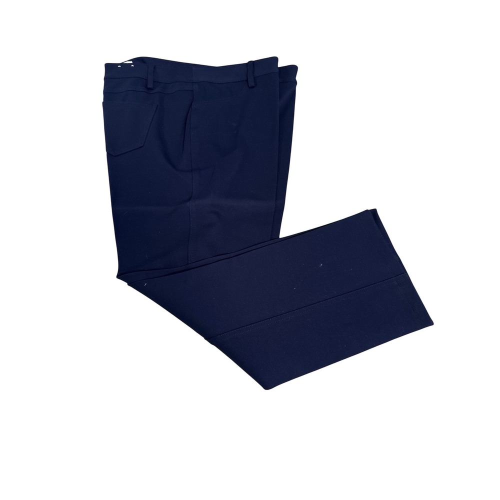 Crown & Ivy Navy Blue Straight Leg Pants Womens 14P Petite Workwear Trousers